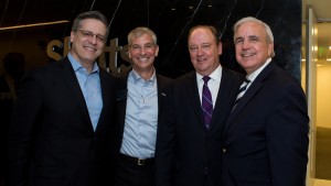 Miami-Dade County Mayor Carlos Gimenez (far right) with Arnstein & Lehr's Miguel de la Portilla, Shutts partner Marc Sarnoff and firmwide Managing Partner Micky Grindstaff.