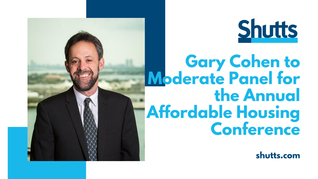 Gary Cohen to Moderate Panel at Affordable Housing Conference