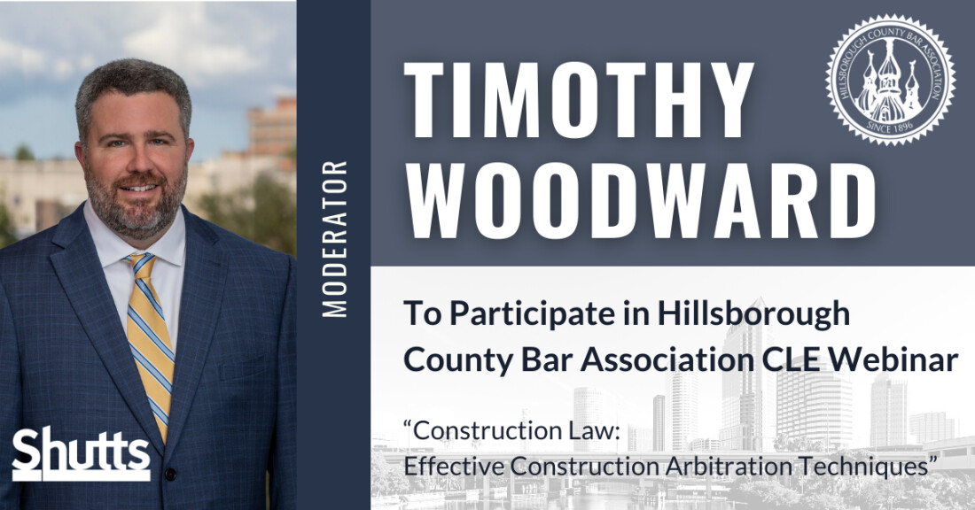 Timothy Woodward to Participate in Hillsborough County Bar Association CLE Webinar