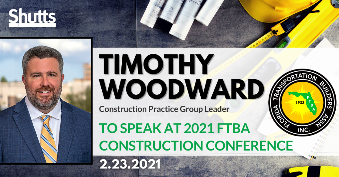 Timothy Woodward to Present at the 2021 Florida Transportation Builder’s Association Conference