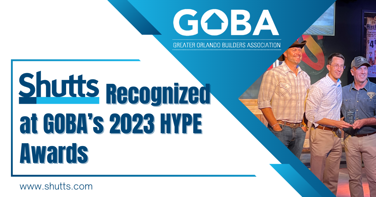 Shutts Recognized at Greater Orlando Builder Association’s 2023 HYPE Awards