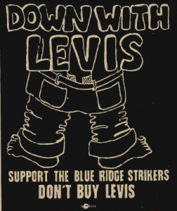 The Levi-Strauss strikers ad in the May 1968 issue of "The Movement."