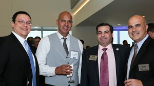 Miami Partner in Charge Frank Rodriguez with associate Logan Gans (left) and partner Roland Gallor (right) with Mark Chaves, senior partner at Marcum LLP. 