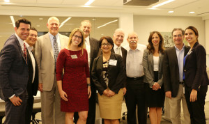 Shutts attorneys welcomed the judges during the event. From left to right: Aleksey Shtivelman, Logan Gans, Magistrate Judge John O'Sullivan, Jocelyn Mroz, Ed Patricoff, Martha Ferral, Judge Stanford Blake, Steve Gillman, Alina Quintana, Doug Kramer and Dana Chaaban.