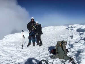Mary Ruth and John Houston atop Cotopaxi, a 19,347-foot peak in Ecuador that’s one of the world’s highest volcanoes.