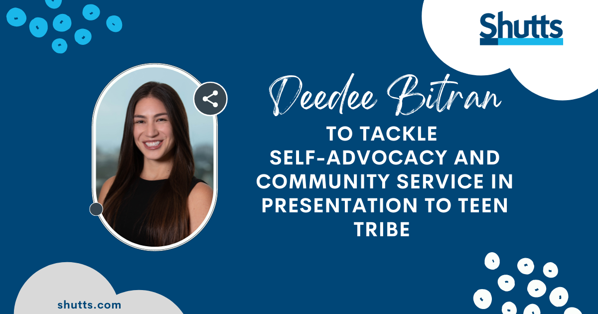 Deedee Bitran to Tackle Self-Advocacy and Community Service in Presentation to Teen Tribe 
