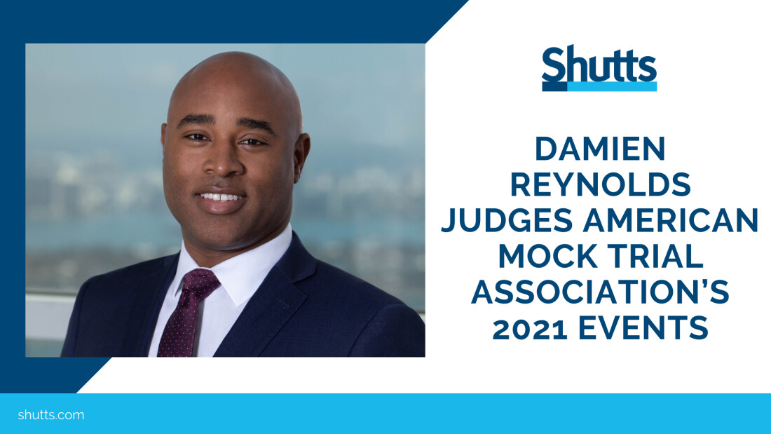 Damien Reynolds judges American Mock Trial Association's 2021 Events