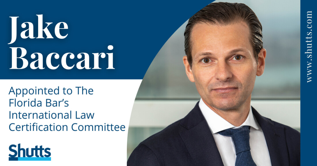 Jake Baccari Appointed to International Law Certification Committee