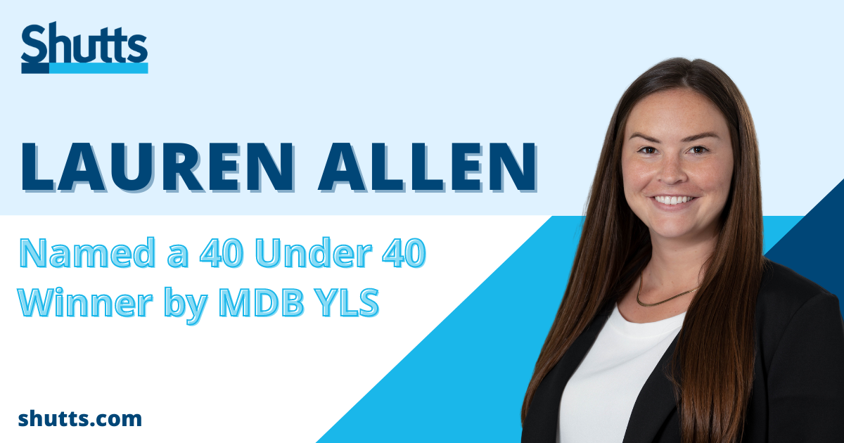 Lauren Allen Named a 40 Under 40 Winner by MDB YLS 