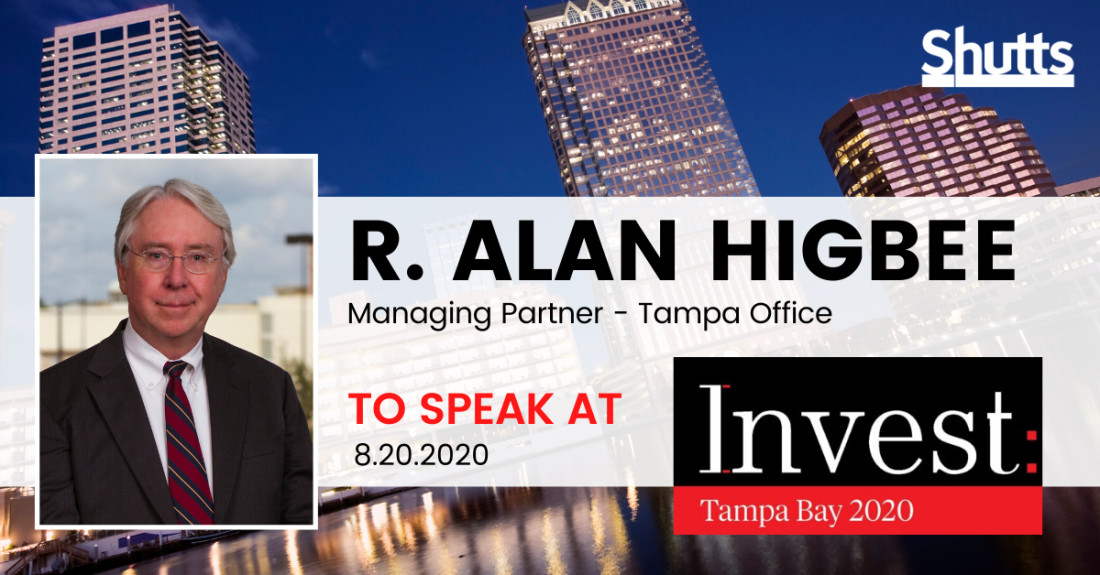 Alan Higbee to Speak at Invest: Tampa Bay 2020