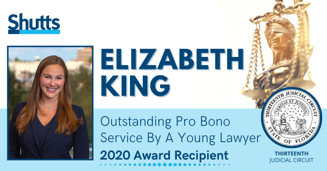 Elizabeth King Awarded Outstanding Pro Bono Service By A Young Lawyer 