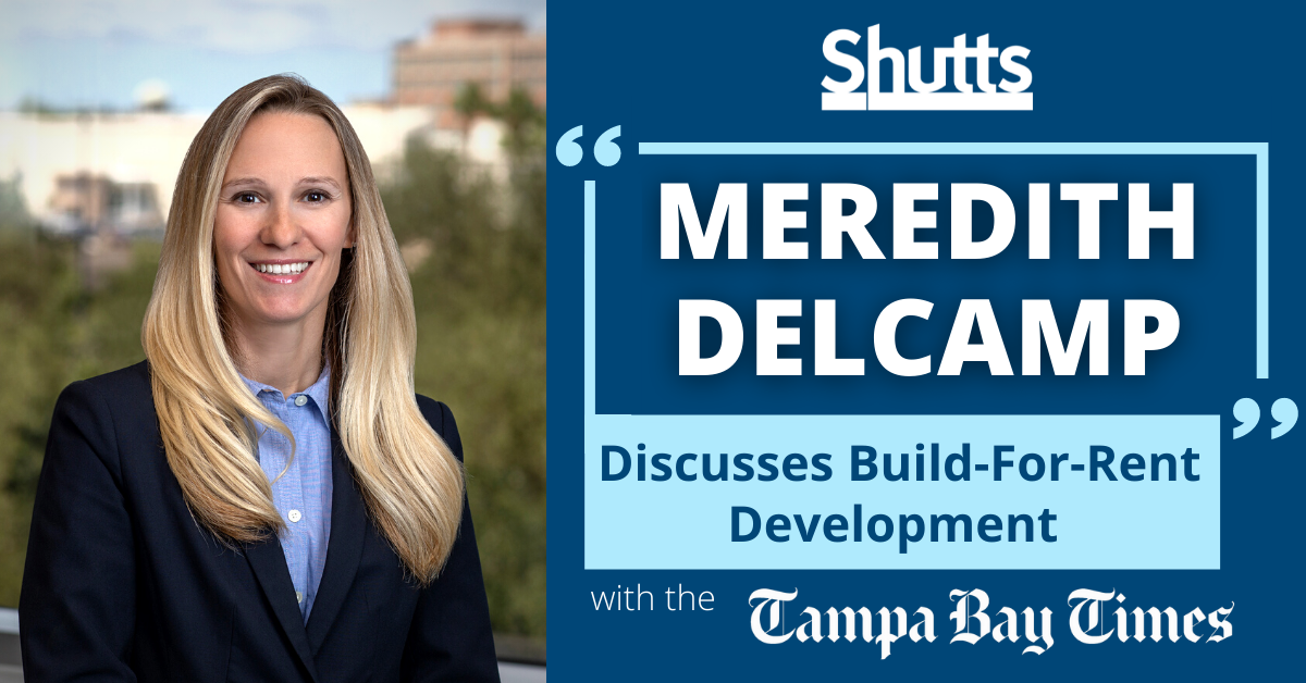 Meredith Delcamp Discusses Build-For-Rent Development with the Tampa Bay Times