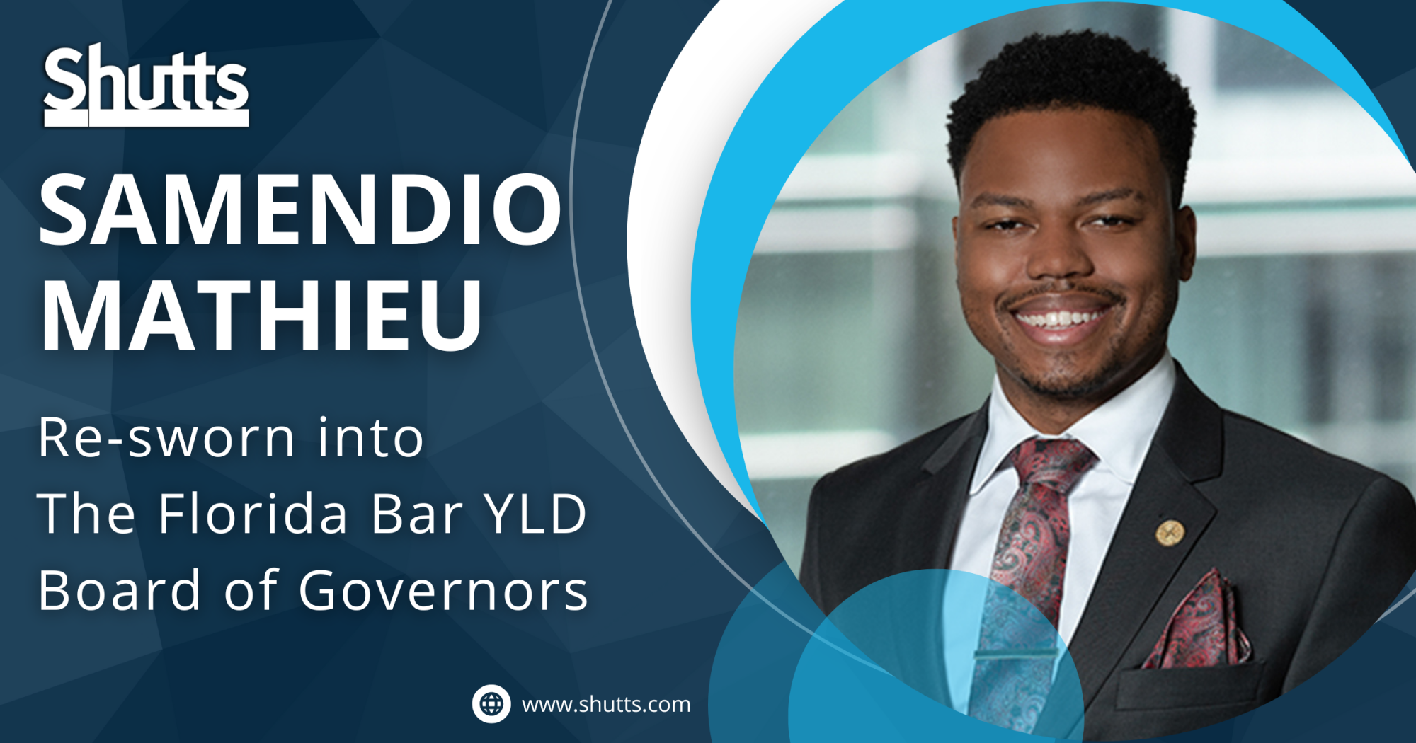 Samendio Mathieu Re-sworn into The Florida Bar YLD Board of Governors Samendio Mathieu Re-sworn into The Florida Bar YLD Board of Governors