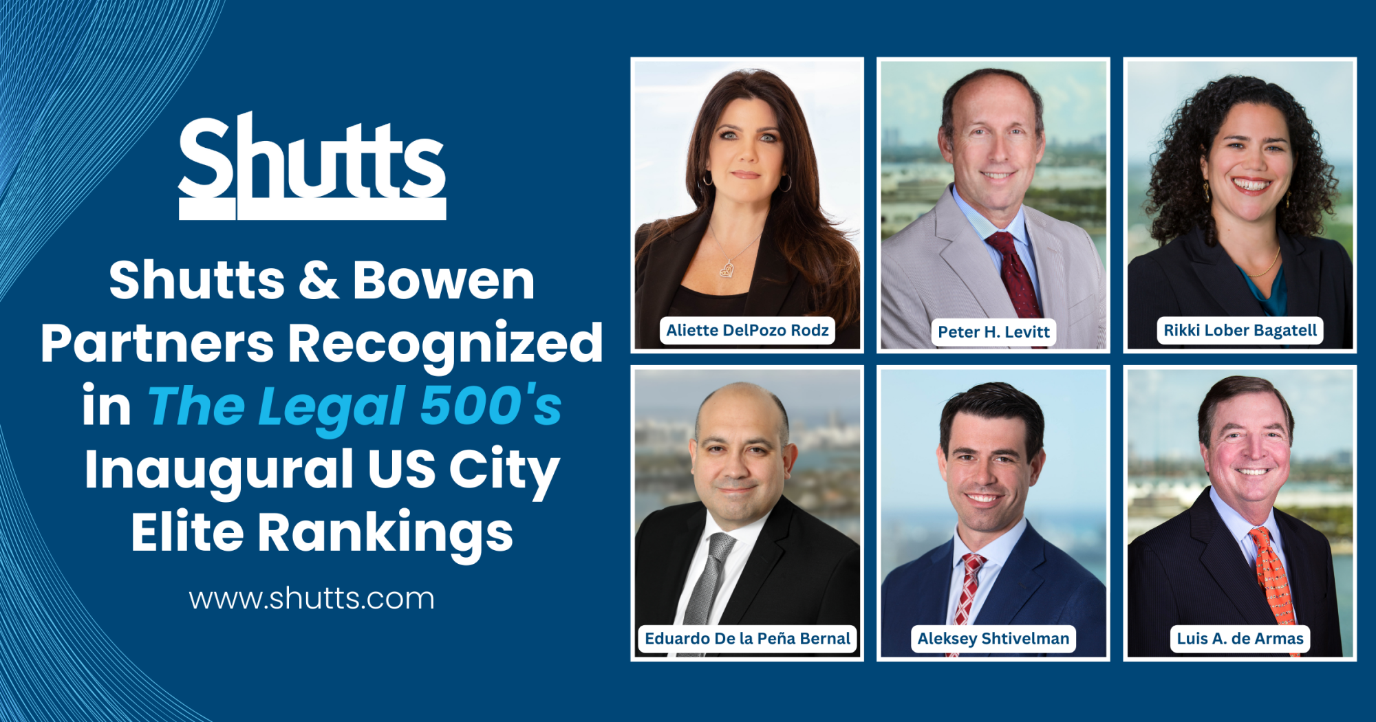 Shutts & Bowen Partners Recognized in The Legal 500’s Inaugural US City Elite Rankings