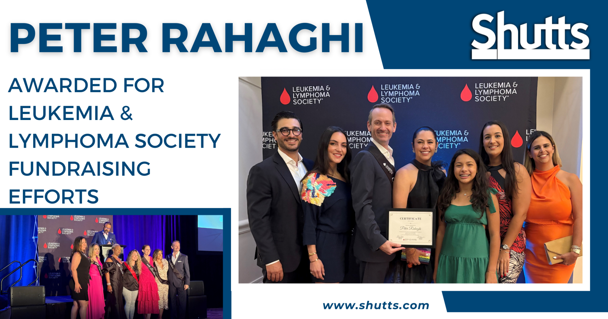 Peter Rahaghi Awarded for Leukemia & Lymphoma Society Fundraising Efforts 