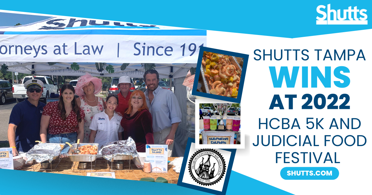 Shutts Tampa Wins at 2022 HCBA 5K and Judicial Food Festival 
