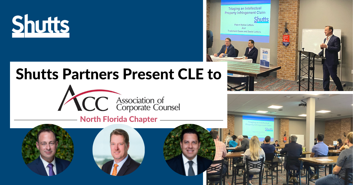 Shutts Partners Present CLE to Association of Corporate Counsel North Florida Chapter