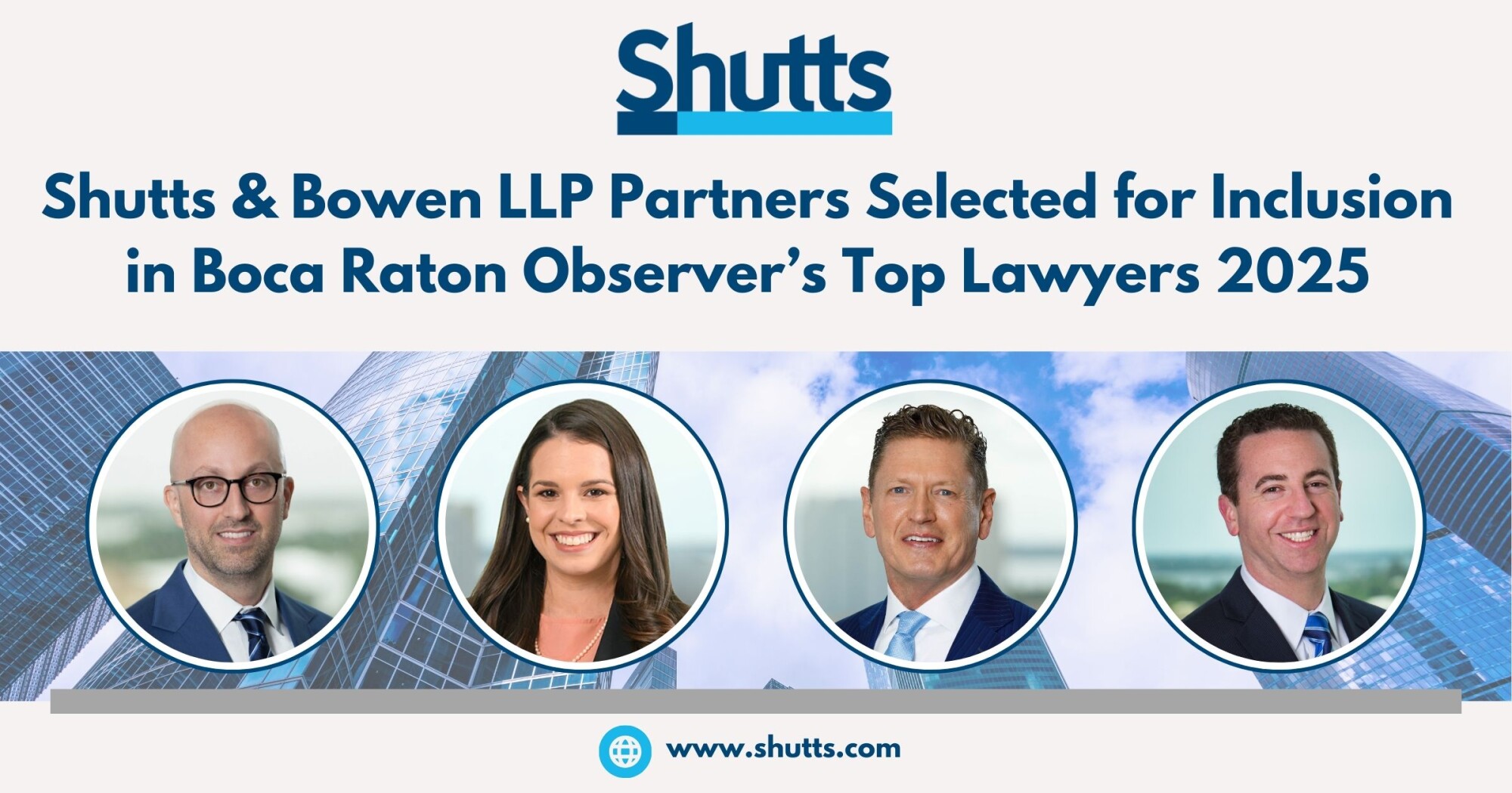 Shutts & Bowen LLP Partners Selected for Inclusion in Boca Raton Observer’s Top Lawyers 2025