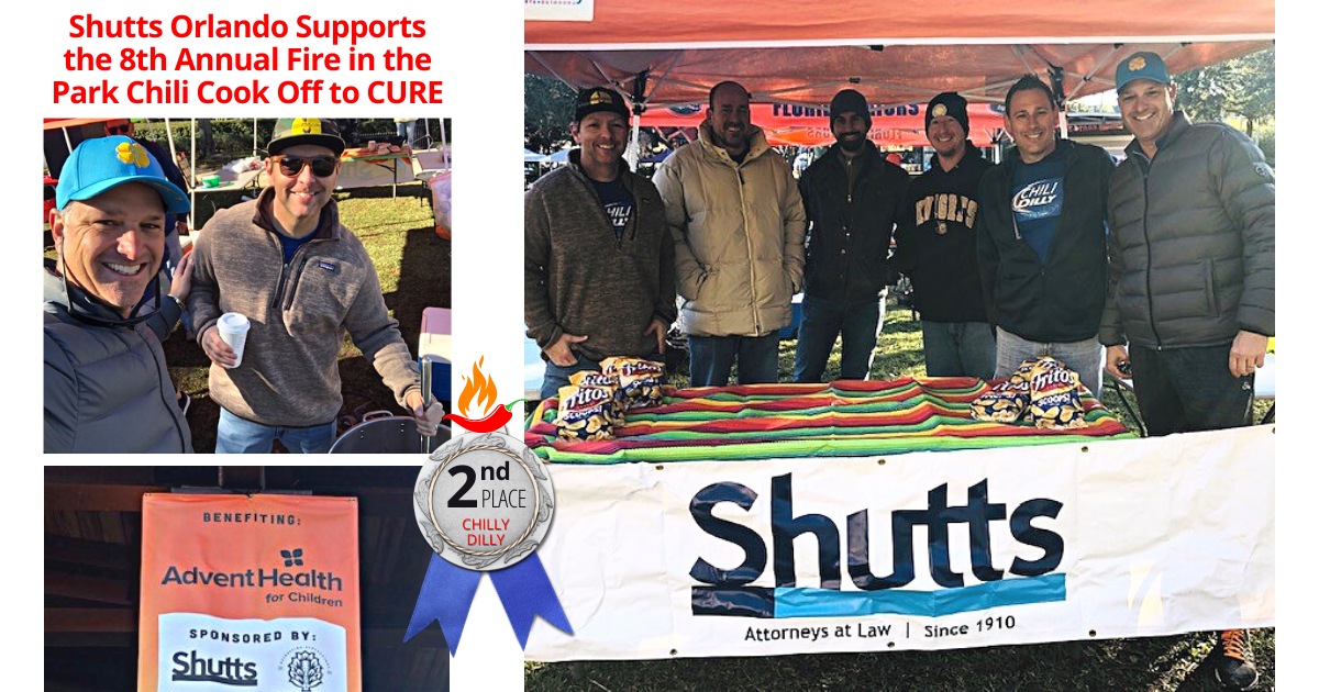 Shutts Orlando Supports the 8th Annual Fire in the Park Chili Cook Off to CURE