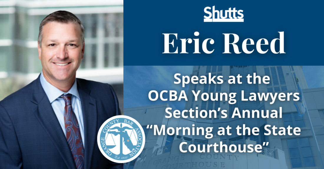 Eric Reed Speaks at the OCBA Young Lawyers Section’s Annual “Morning at the State Courthouse”