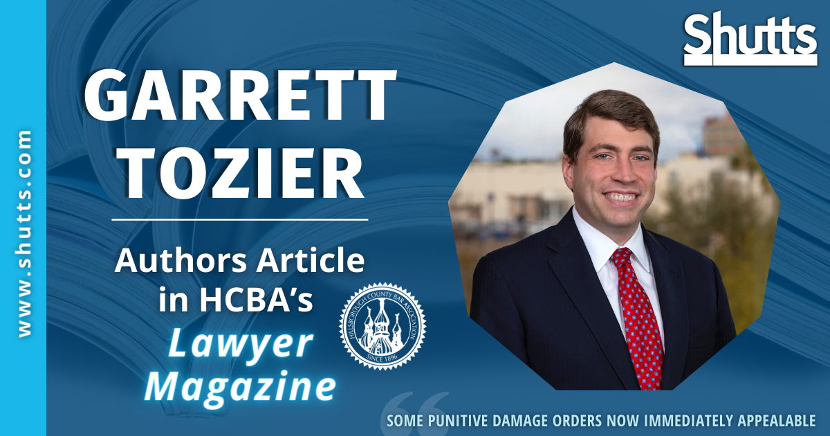 Garrett Tozier Authors Article in HCBA’s Lawyer Magazine