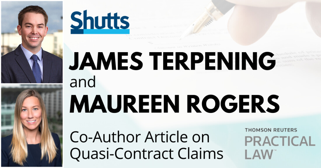James Terpening and Maureen Rogers Co-Author Article on Quasi-Contract Claims
