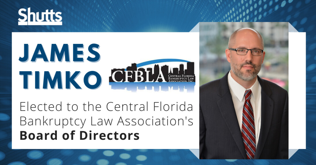James Timko Elected to the Central Florida Bankruptcy Law Association’s Board of Directors