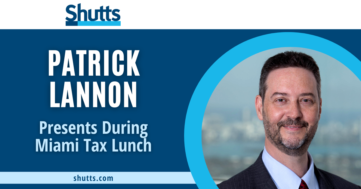 Patrick Lannon Presents During Miami Tax Lunch