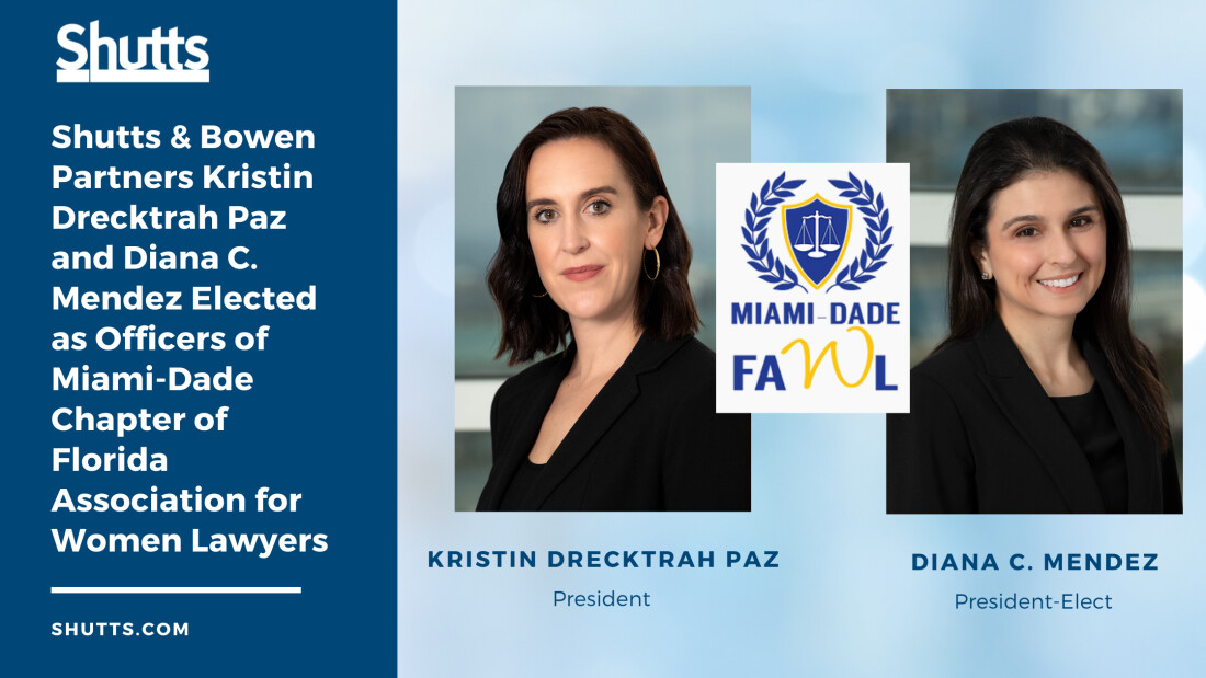 Kristin Paz and Diana Mendez Elected as Officers of MDFAWL