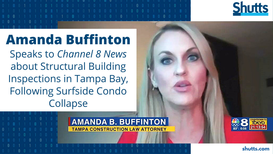 Amanda Buffinton Speaks to Channel 8 News about Structural Building Inspections in Tampa Bay, Following Surfside Condo Collapse