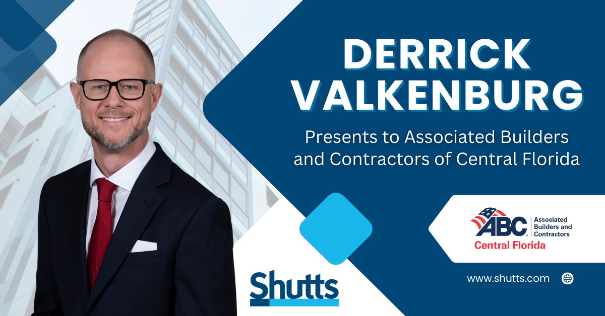 Derrick Valkenburg Presents to Associated Builders and Contractors of Central Florida
