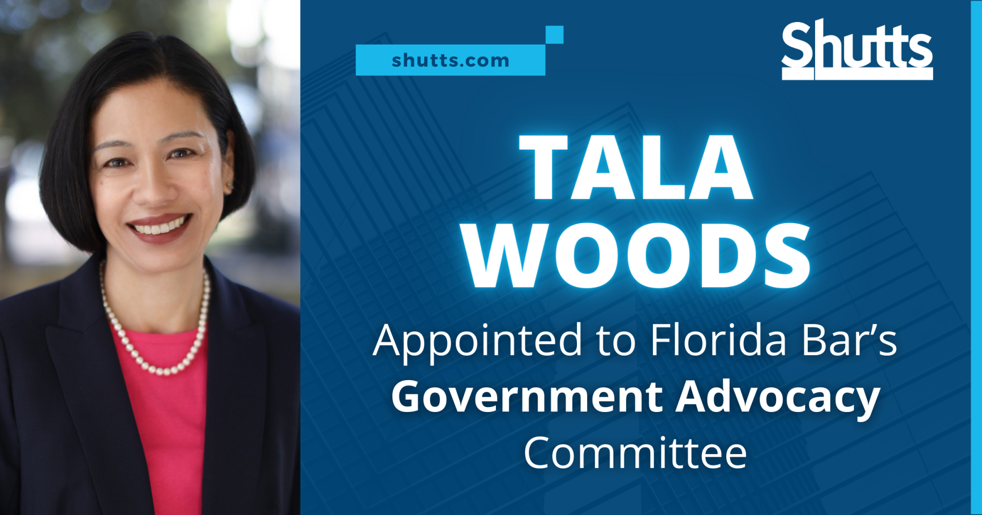 Tala Woods Appointed to Florida Bar’s Government Advocacy Committee