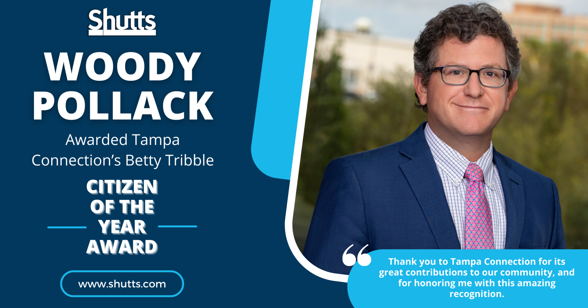 Woody Pollack Awarded Tampa Connection’s Betty Tribble Citizen of the Year Award