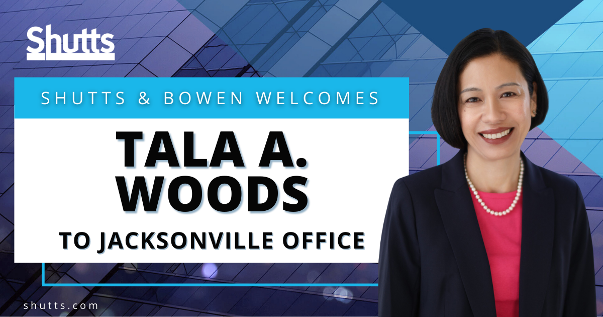 Shutts Welcomes Tala A. Woods to Jacksonville Office